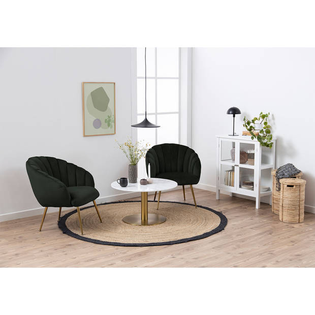 Dano fauteuil lounge fauteuil groen, messing.