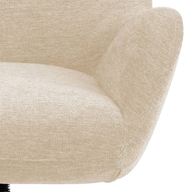 Talgy fauteuil relaxfauteuil met voetenbank crème, zwart.