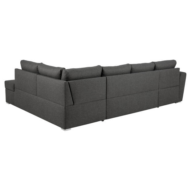 Stefan slaapbank met chaiselongue links, grijs.