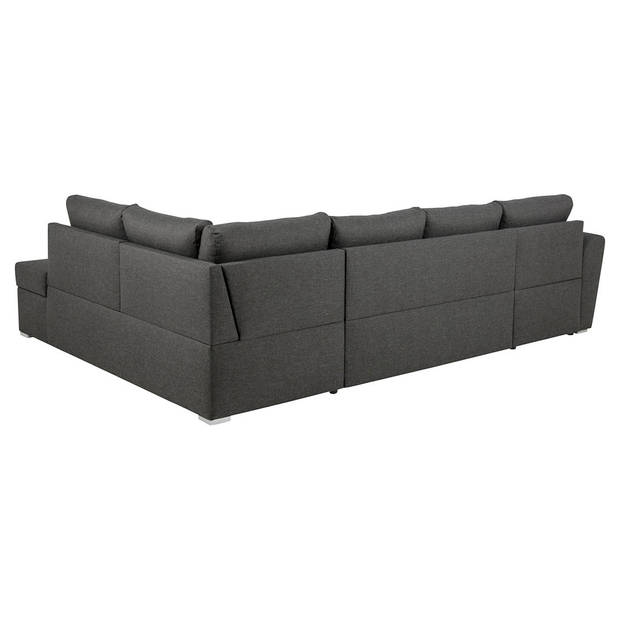 Stefan slaapbank met chaiselongue links, grijs.