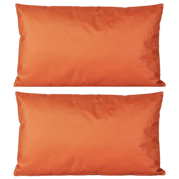 1x Bank/sier kussens voor binnen en buiten in de kleur oranje 30 x 50 cm - Sierkussens