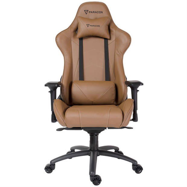 Paracon Knight Pro gamestoel incl. kussen voor nek en lenden cognac.