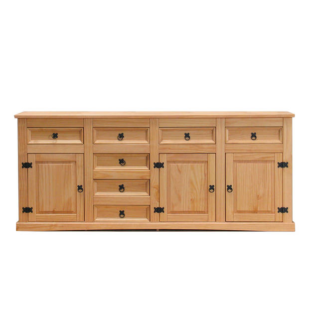 Dressoir New Mexico met 7 laden en 3 deurtjes.