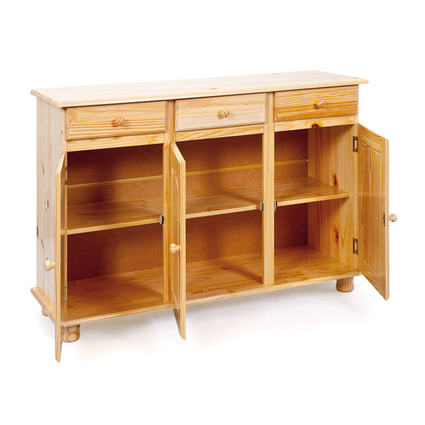 Abill dressoir 3 lades, 3 deuren natuur.