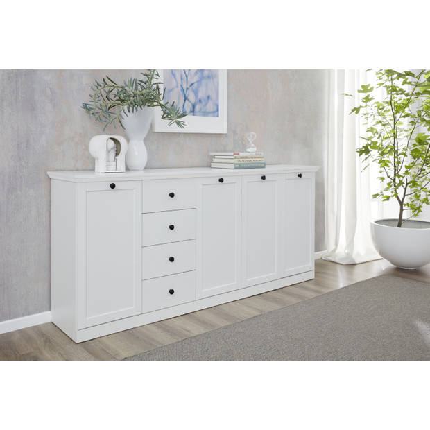 Brax dressoir 4 deuren en 4 lades, wit.