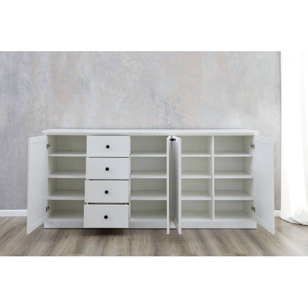 Brax dressoir 4 deuren en 4 lades, wit.