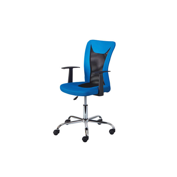 Dons kantoorstoel blauw en zwart.
