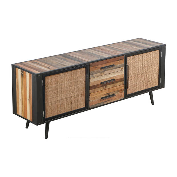 NordicRattan dressoir met 3 deuren en 3 laden, naturel.