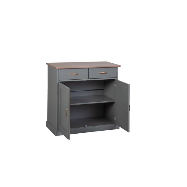 Luzerna dressoir met 2 deuren en 2 laden grijs, bruin.