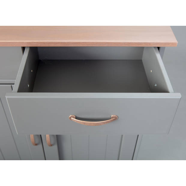 Luzerna dressoir met 2 deuren en 2 laden grijs, bruin.