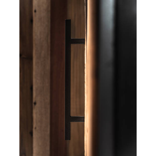 Rustika dressoir met 3 deuren, rustiek boothout & zwart.