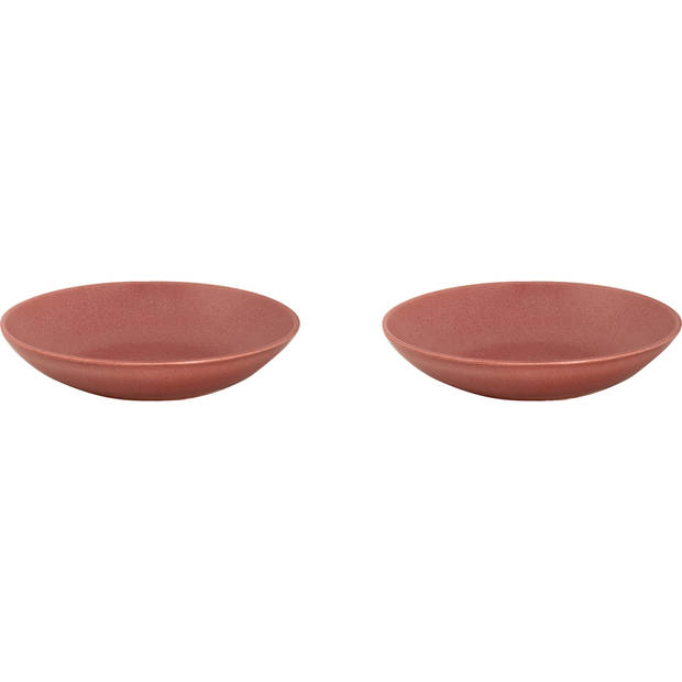 Mammoet Bord diep Spirit 21.5 cm Rood Stoneware 2 stuks