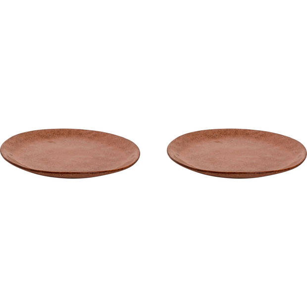 Palmer Bord Rustique 22 cm Roze Stoneware 2 stuks