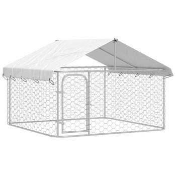 vidaXL Hondenkennel voor buiten met dak 200x200x150 cm