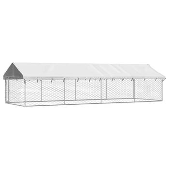 vidaXL Hondenkennel voor buiten met dak 600x200x150 cm