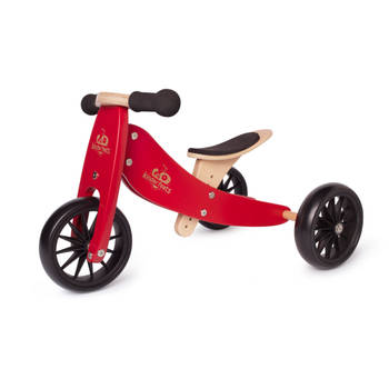 Kinderfeets 2-in-1 houten loopfiets & driewieler vanaf 1 jaar Tiny Tot - Rood