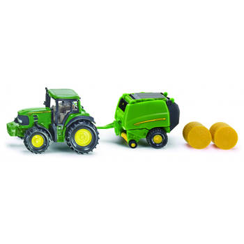 Siku John Deere 7530 tractor met 990 balenpers groen (1665)