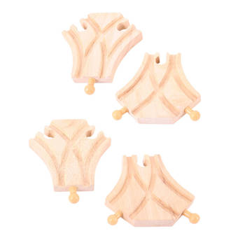 Bigjigs Rails Korte Bocht - 4 stuks