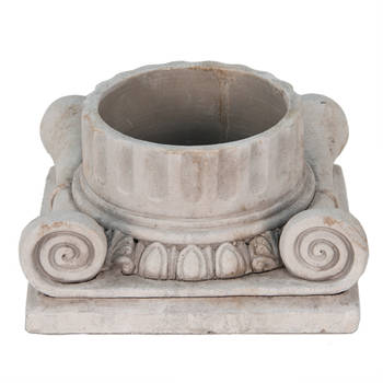 Clayre & Eef Bloempot 21x21x11 cm Grijs Steen Rechthoek Bloempot binnen Grijs Bloempot binnen