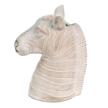 Clayre & Eef Bloempot Zebra 21x13x26 cm Grijs Steen Bloempot binnen Grijs Bloempot binnen