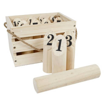 Gametime getallenwerpspel junior hout naturel 14-delig