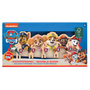 Nickelodeon knikkerspel Paw Patrol junior hout/glas 6-delig