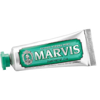 Marvis tandpasta Classic Strong Mint 25 ml zilver/groen