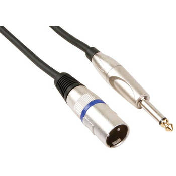 HQ-Power XLR-kabel 3-pin mannelijk naar jack 150 cm zwart