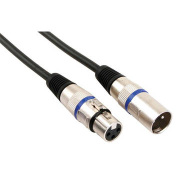 HQ-Power XLR-kabel 3-pin mannelijk/vrouwelijk 6 meter zwart