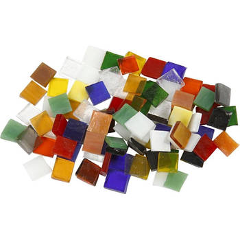 Glas mozaiek tegels, afm 10x10 mm, dikte 3 mm, , 454gr