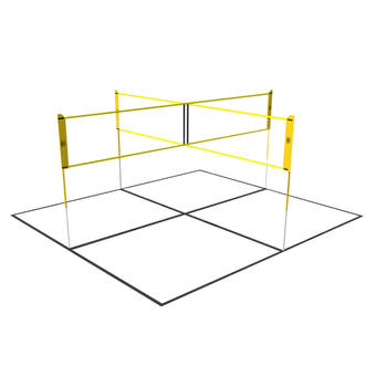 Umbro Sportnet - Spelletjes Set - 168 x 400 CM - 4 Vakken - Volleybalnet - Badminton - Voetvolley - Zwart/Geel