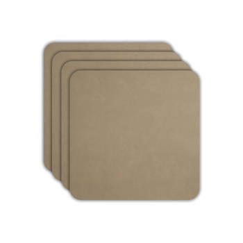 ASA Selection Onderzetters - Soft Leather - Sandstone - 10 x 10 cm - 4 Stuks