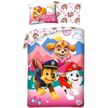 Paw Patrol Dekbedovertrek, Skye - 140 x 200 cm + 70 x 90 cm - Katoen