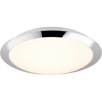 LED Plafondlamp - Badkamerlamp - Trion Hambert - 12W - Natuurlijk Wit 4000K - Spatwaterdicht IP44 - Rond - Mat Chroom -