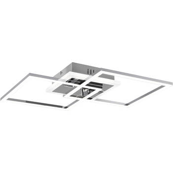 LED Plafondlamp - Plafondverlichting - Trion Venda - 25W - Natuurlijk Wit 4000K - Dimbaar - Vierkant - Mat Chroom -