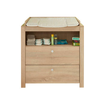 Olja commode met 2 lades en 1 plank, eiken decor.