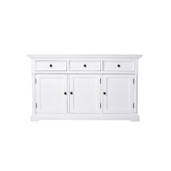 Provence dressoir met 3 deuren en 3 laden, wit.