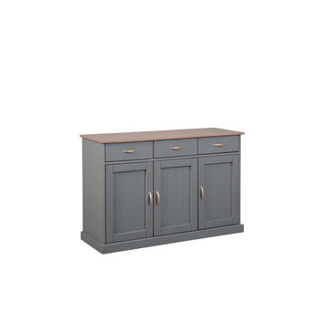 Luzerna dressoir met 3 deuren en 3 laden grijs, bruin.