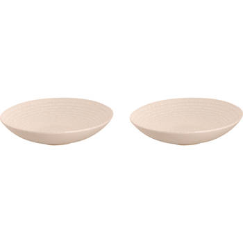 Palmer Bord diep coupe Ripple 22 cm Offwhite Stoneware 2 stuks