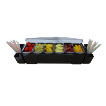 Bar Professional Ingrediëntenbak Tools 58 x 17 cm - 10-vaks Kunststof