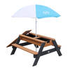 AXI Nick Picknicktafel / Zandtafel / Watertafel voor kinderen in antraciet/bruin met parasol Multifunctionele Picknick