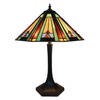 LumiLamp Tiffany Tafellamp Ø 41x54 cm Groen Bruin Glas Zink Tiffany Bureaulamp Groen Tiffany Bureaulamp