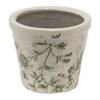 Clayre & Eef Bloempot Ø 8x7 cm Groen Beige Keramiek Bloemen Bloempot binnen Groen Bloempot binnen