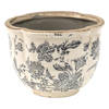 HAES DECO - Bloempot Ø 16x12 cm Grijs Beige Keramiek Bloemen Bloempot binnen Plantenpot Plant pot