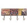 Clayre & Eef Wandkapstok 40x5x17 cm Rood Zwart Ijzer Auto Garage Rood