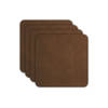 ASA Selection Onderzetters - Soft Leather - Dark Sepia - 10 x 10 cm - 4 Stuks