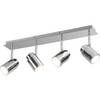 LED Plafondspot - Trion Artion - GU10 Fitting - Spatwaterdicht IP44 - Rechthoek - Mat Chroom - Aluminium