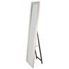 Lowander staande spiegel 160x40 cm - passpiegel / vrijstaande garderobe spiegel - wit houten lijst