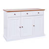 Wright dressoir 3 deuren, 3 lades wit, bruin.