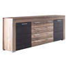 Borak dressoir 2 deuren en 4 lades, walnoot decor, touchwood decor.